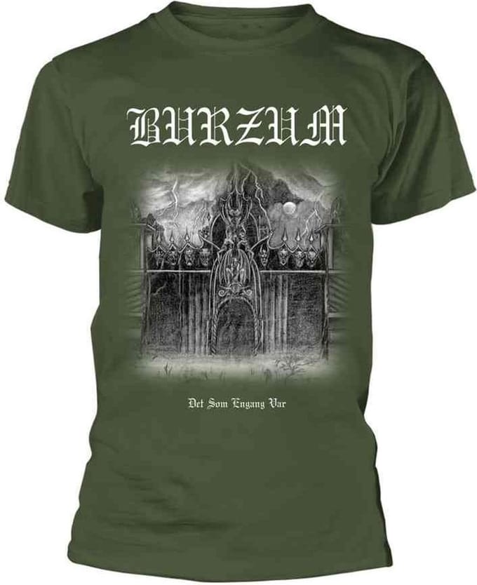 Burzum Unisex Tshirt -M- DET SOM ENGANG VAR (GREEN) Groen