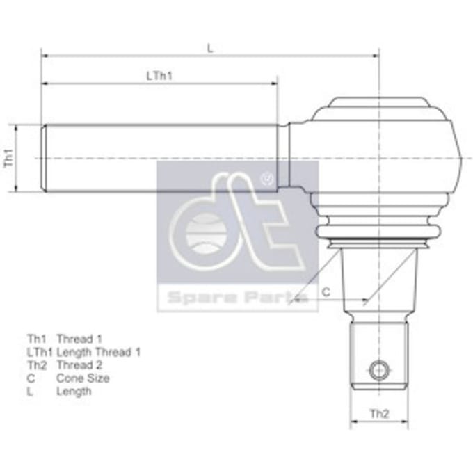 Kogelgewricht, schakelstang DT Spare Parts 2.32108