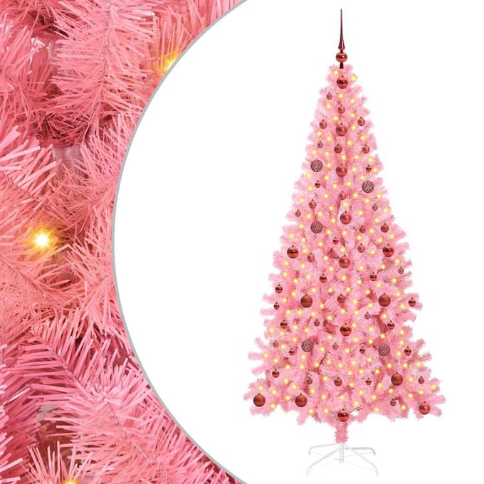 vidaXL - Kerstboom - Roze - 210 - cm - PVC