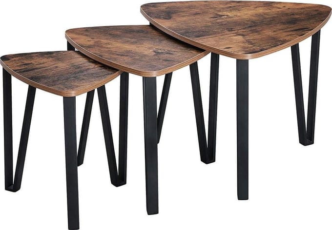 Vasagle Salontafel - Salontafel Hout - Salontafel Industrieel - Set Van 3