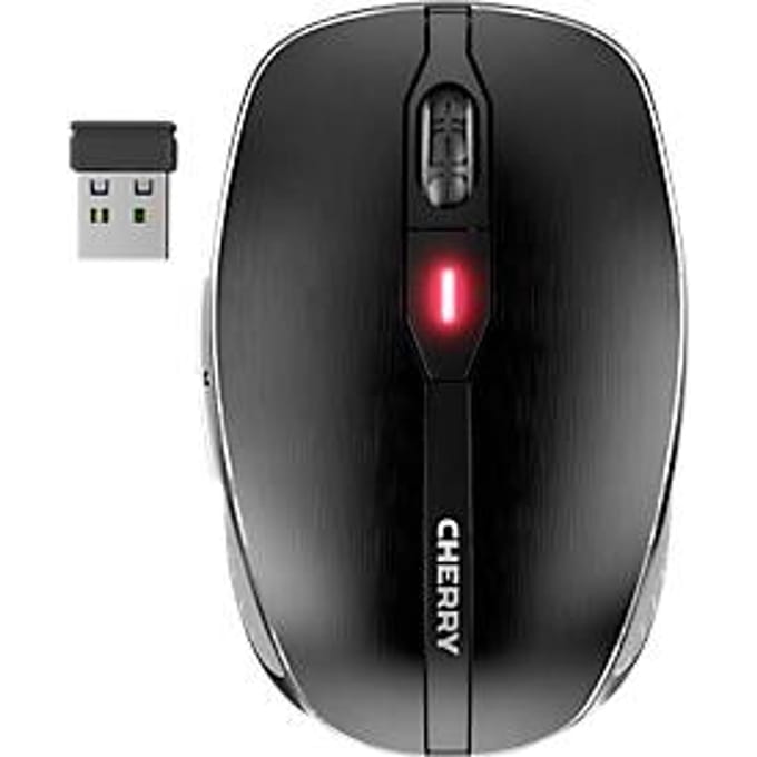 Draadloze Cherry muis MW 8C Advanced, 6 knoppen, tot 3000 dpi, status-LED, Bluetooth/draadloos, zwart