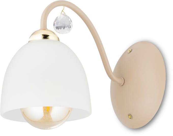 HowHomely Tina - Wandlamp - Beige - Galvanisch Goud - Glas