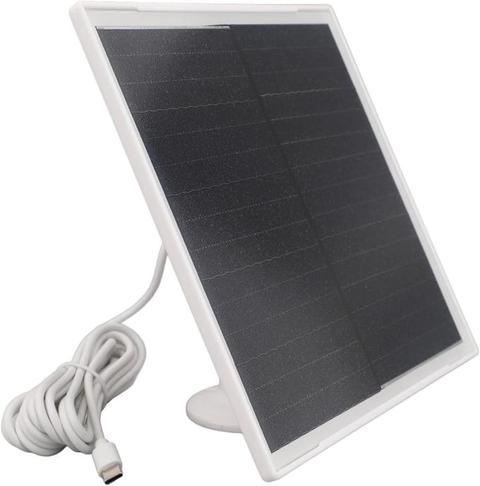 Zonnepaneel - Energie Oplader - Camera Voeden - Weerbestendig Ontwerp - 10 Watt - Zwart