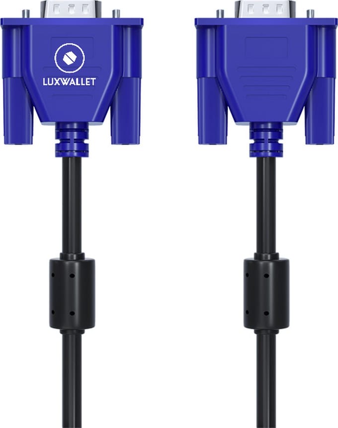 LUXWALLET UltraVision - VGA Kabel - 1.5 Meter - VGA naar VGA - Zwart/Blauw