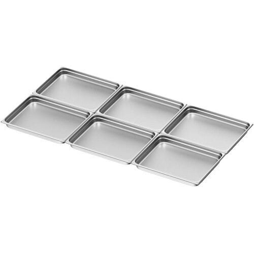 GGM Gastro (6 stuks) RVS GN-bak GN 2/1 - geperforeerd - Diepte: 65mm zilver