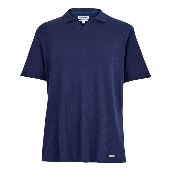 Threadbare Heren Geribd Regular Poloshirt (Marine)