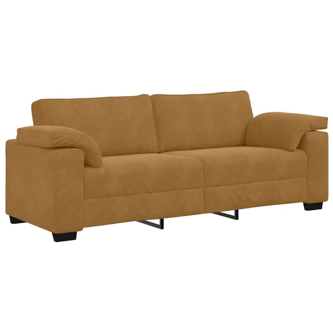 vidaXL - 3-zitsbank - bruin - 220x77x82 - cm - fluweel