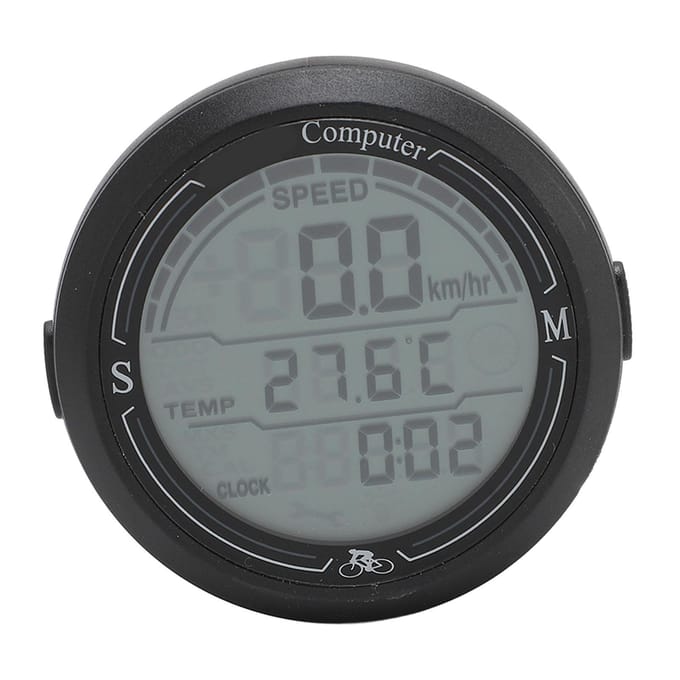 Fietssnelheidsmeter Odometer Multifunctionele Elektronische Snelheidstester Temperatuur Tijdweergave Cyclus gray