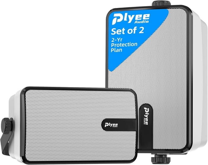 Bluetooth Luidsprekers voor Buiten 250W - Draadloze Synchronisatie, IPX5 Waterdicht, Krachtige Bas, Wandhouder - Set van 2