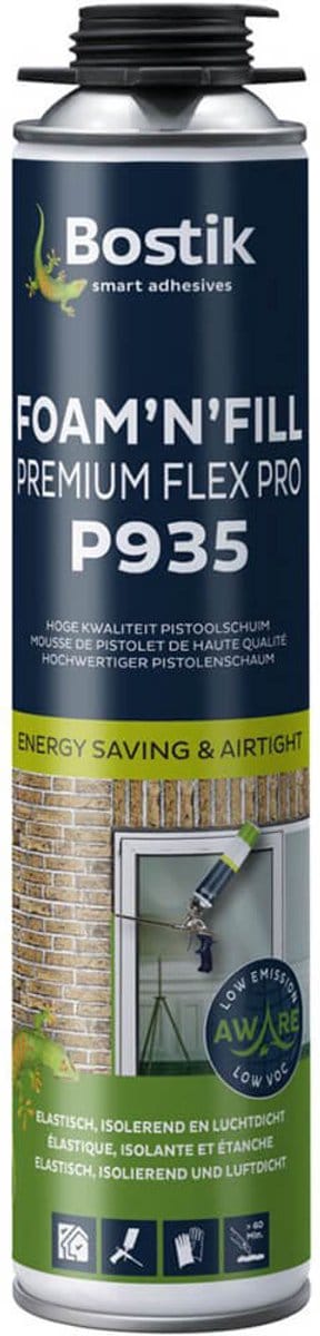 Bostik purschuim - P935 - FOAM'N'FILL Premium Flex Pro - wit - 750 ml
