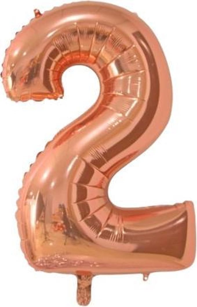 Wefiesta Cijferballon 2 Folie 66 Cm Roségoud