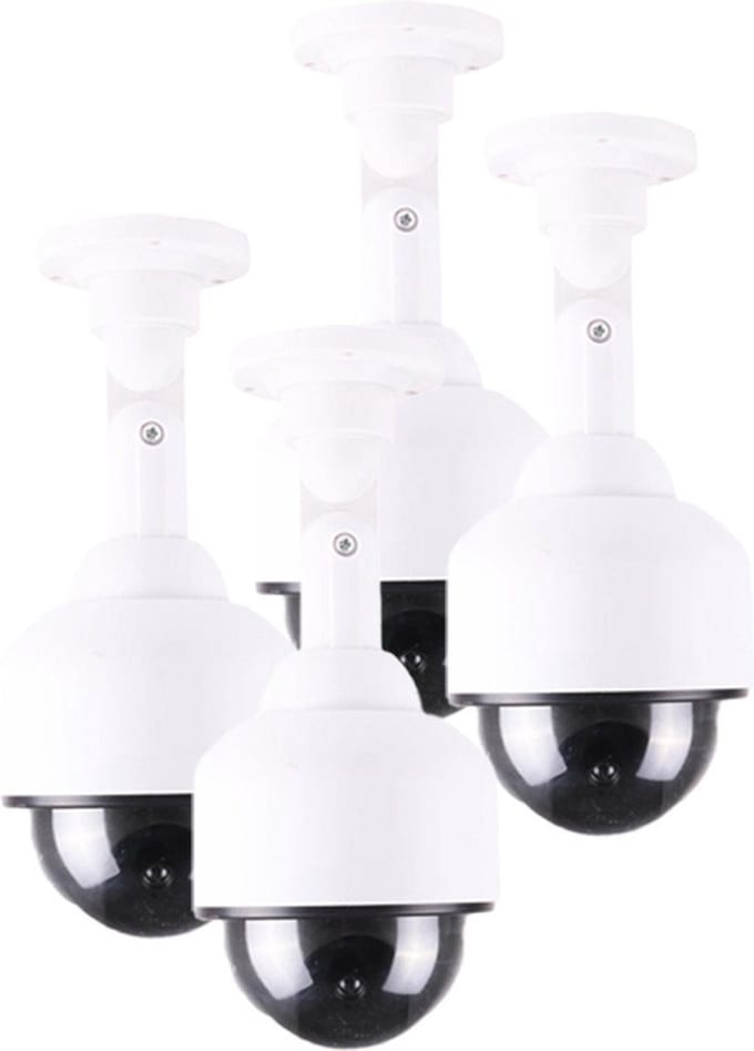 Benson Dummy Beveiligings Camera - 4x - LED dome - kunststof - realistisch - binnen en buiten