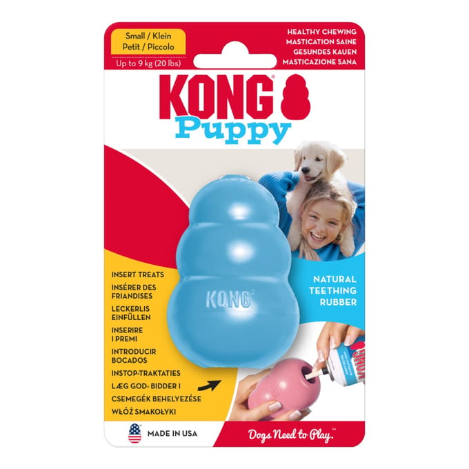 KONG Puppy Maat S Blauw Rubberen Puppyspeelgoed