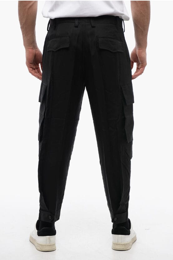 Zijden mix FIREMAN Cargo broek in zwart