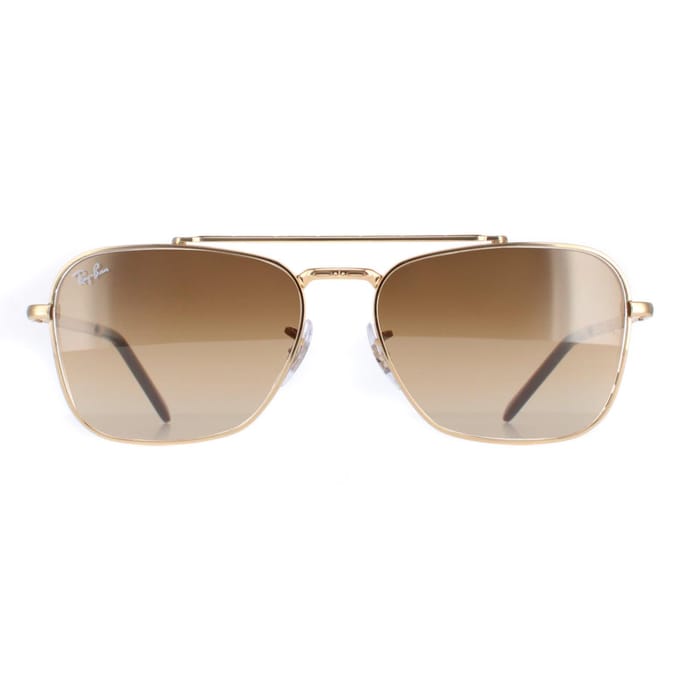 Ray-Ban Vierkant Unisex Goud Bruin Gradiënt RB3636 New Caravan