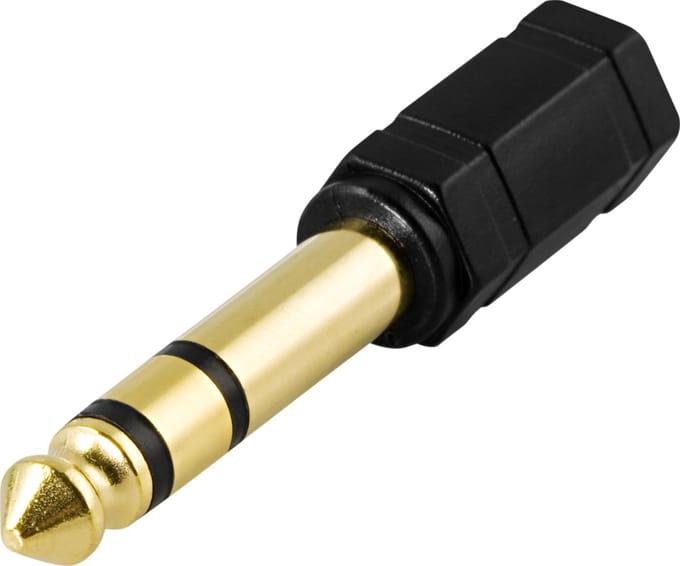 DELTACO AD-1, 6.3mm - 3.5mm kabeladapter/verloopstukje, zwart