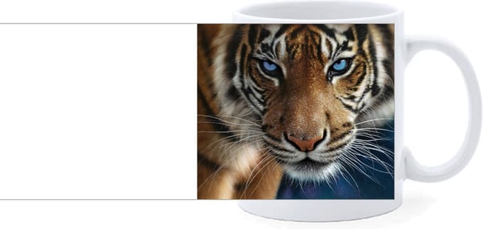 Beker - Tijger met Blauwe Ogen - Close up