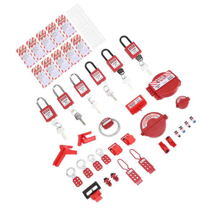 Lockout Tagout Kit Klem op Stroomonderbreker Lockout Groepsvergrendeling Sluitingen Lockout Tags Veiligheid red