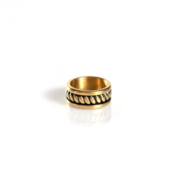 Marenca gouden heren ring met touw motief (S)