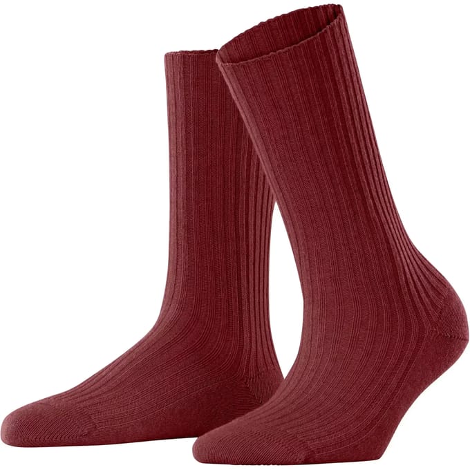 FALKE Cosy Wool Boot eenkleurig wol sokken dames rood - maat 39-42