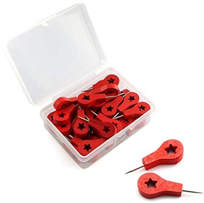 Duimspijkers voor Cork Boards en Kaarten - 40 Stuks Rood