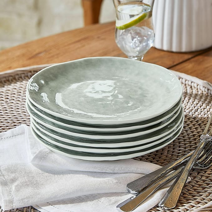 LOBERON Dessertbordje set van 6 Braganza groen