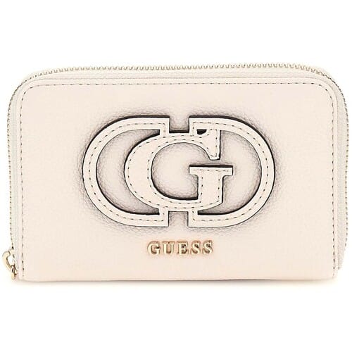 GUESS portemonnee Calebra SLG Medium Zip Around Wallet Cream White crème