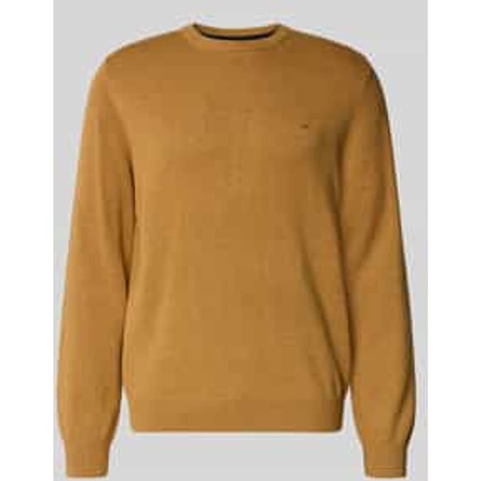 Regular fit gebreide pullover van mix van katoen en wol