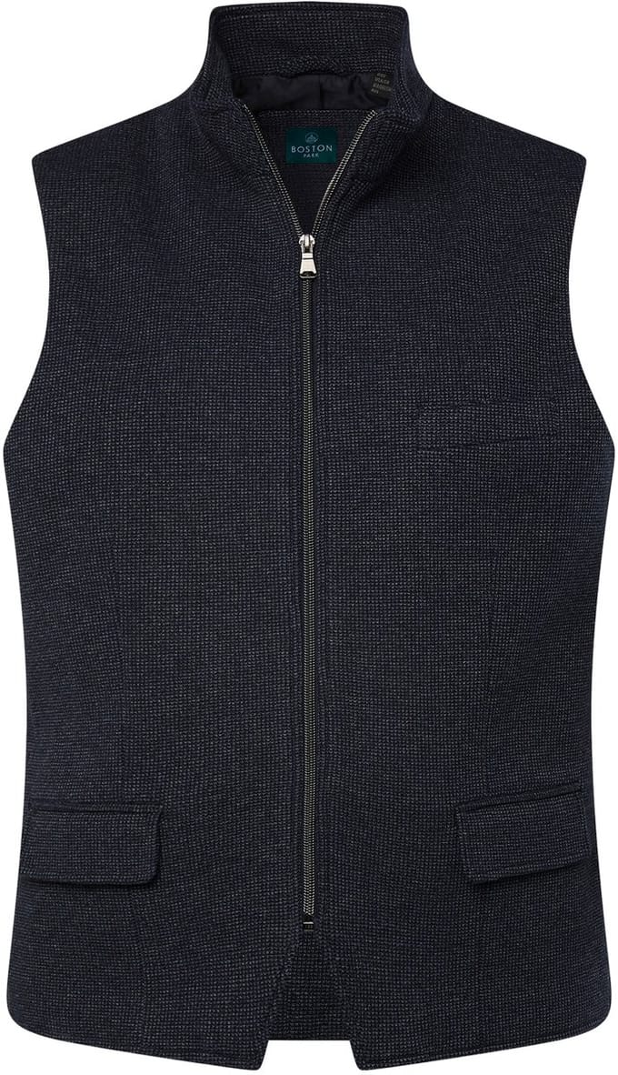 Boston Park - Heren - Bodywarmer rits structuur - Navy blauw - Maat 66