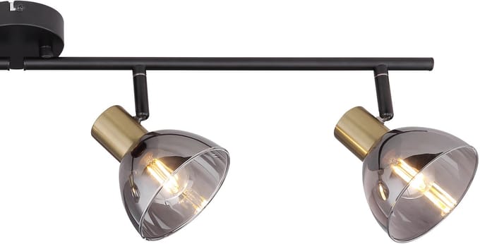 Spot - zwart - Jay - glas metaal smoke glas - kleurglas-lamp - E14 - 54305-4 - Globo
