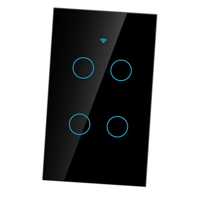 WiFi Touchscreen Schakelaar Enkele Cirkel voor 4?Weg AC black