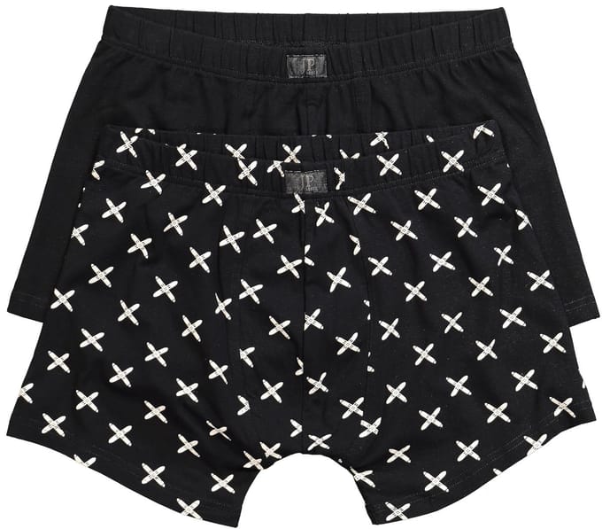 JP 1880 - Heren - Midpants OEKO-TEX set van 2 onderbroek - Zwart - Maat L