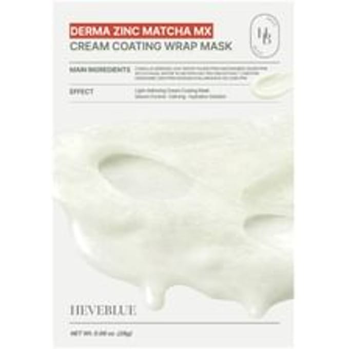 HEVEBLUE - Derma Zinc Matcha MX Cream Coating Wrap Mask Set 28g x 5 sheets