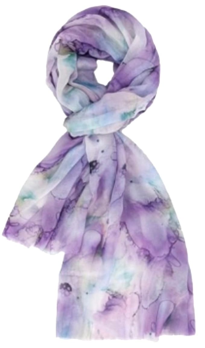Dunne Sjaal - Print - (21248#) - Paars