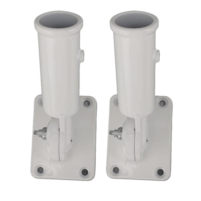 2 Stuks Verstelbare Vlaggenstokhouder Aluminiumlegering Metaal Wandmontage 180 Graden Multi Positie Beugel gray