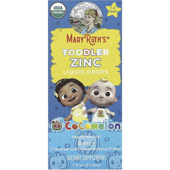 MaryRuth's, Coco Melon, Peuter Zink Vloeibare Druppels, Leeftijden 1-3, Bes, 1 fl oz (30 ml)