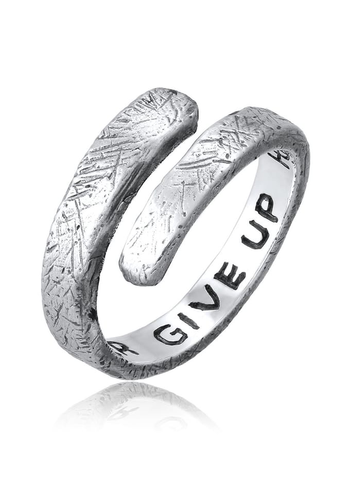Haze & Glory - Ring - Wickelring 925 Sterling Silber - Never Give Up - Heren