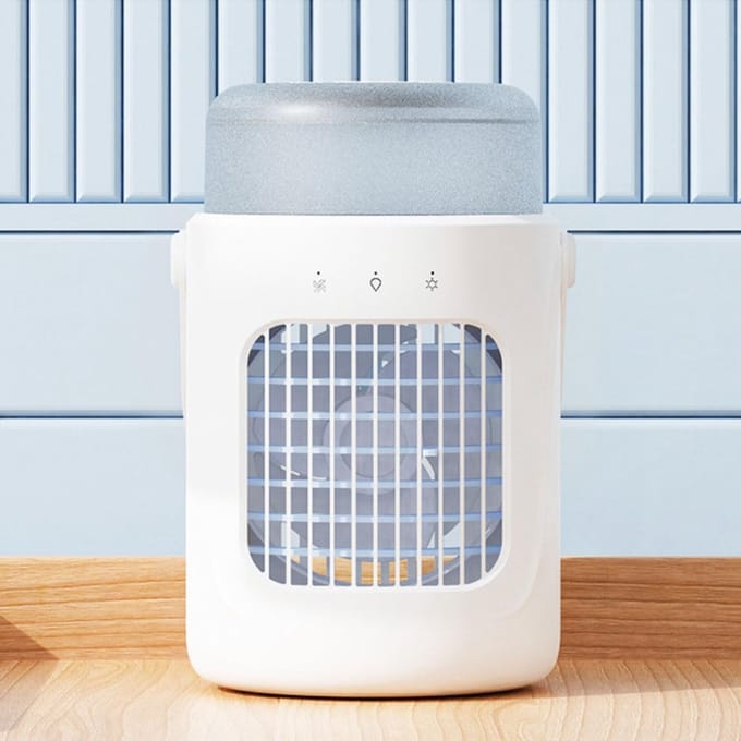 Draagbare Airconditioner - Mini Koeler Ventilator - Persoonlijke Koeling - Verdampingstechnologie - 145 x 235 cm - Wit