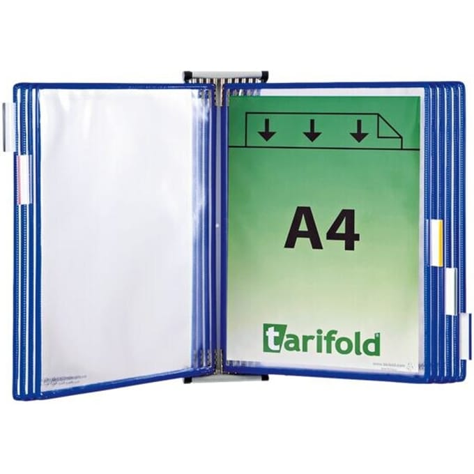 tarifold wanddisplaysysteem met 10 panelen - blauw
