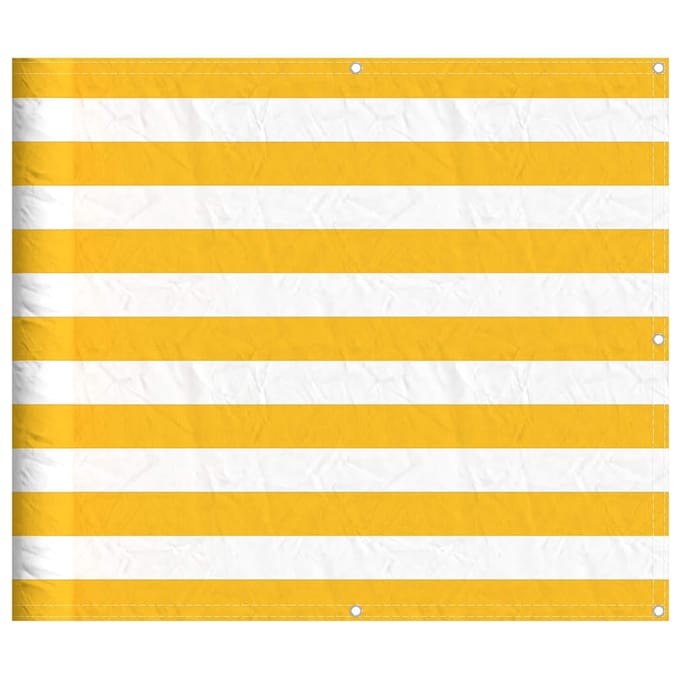 vidaXL - Balkonscherm - Geel - en - Wit - Gestreept - 90x1000 - cm