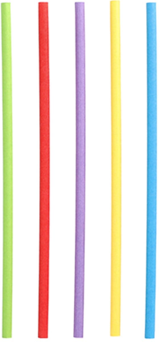 10x 100 Drinkrietjes papier Ø 6 mm · 20 cm assorti kleuren