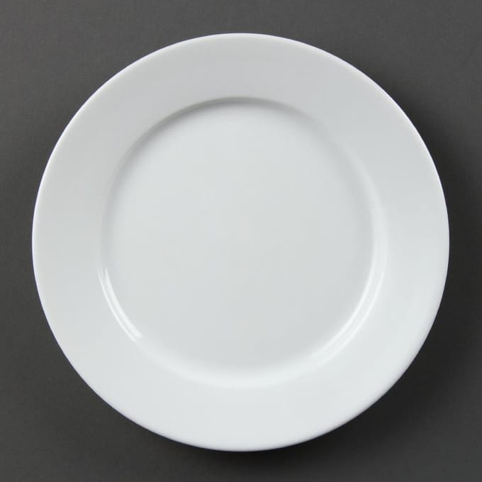 Olympia Whiteware borden met brede rand | 16,5 Ø cm | 12 Stuks