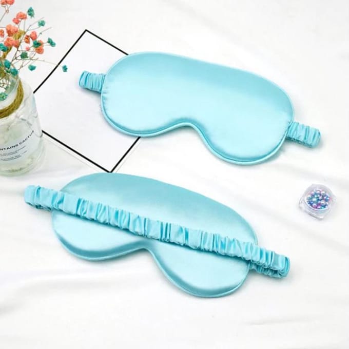 DW4Trading Luxe Zijden Slaapmasker Mint Groen - Reismasker