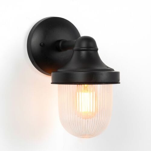KS Verlichting Messing Wandlamp Abby Antiek Zwart