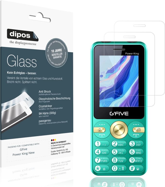 dipos – 2x Pantserfolie geschikt voor GFive Power King New | 9H Screenprotector