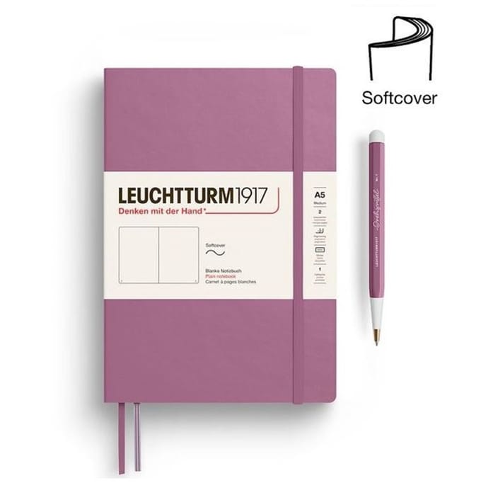 Leuchtturm1917 A5 Medium Notitieboek Softcover blanco Dusty Rose