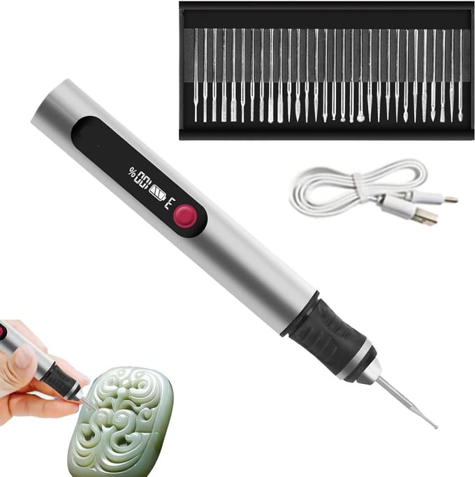 Graveerpen - Etsmachine Pen - Hobby Projecten - Instelbare Snelheid - Compact Ontwerp - Zwart