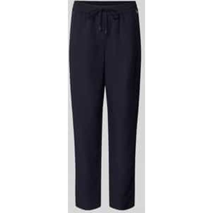 straight fit stoffen broek van viscosemix met linnenaandeel