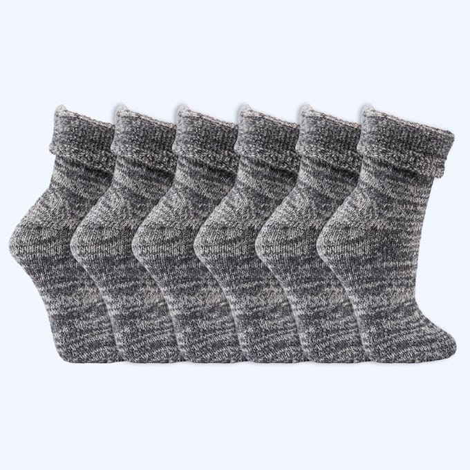 Wollen sokken | Thermo sokken | Kleur: Grijs | Diverse maten | 6 paar