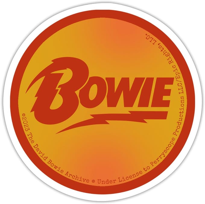 David Bowie Rode Letters Met Bliksem Sticker maat S (10 x 10 cm)